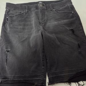 Black Ripped Denim Shorts